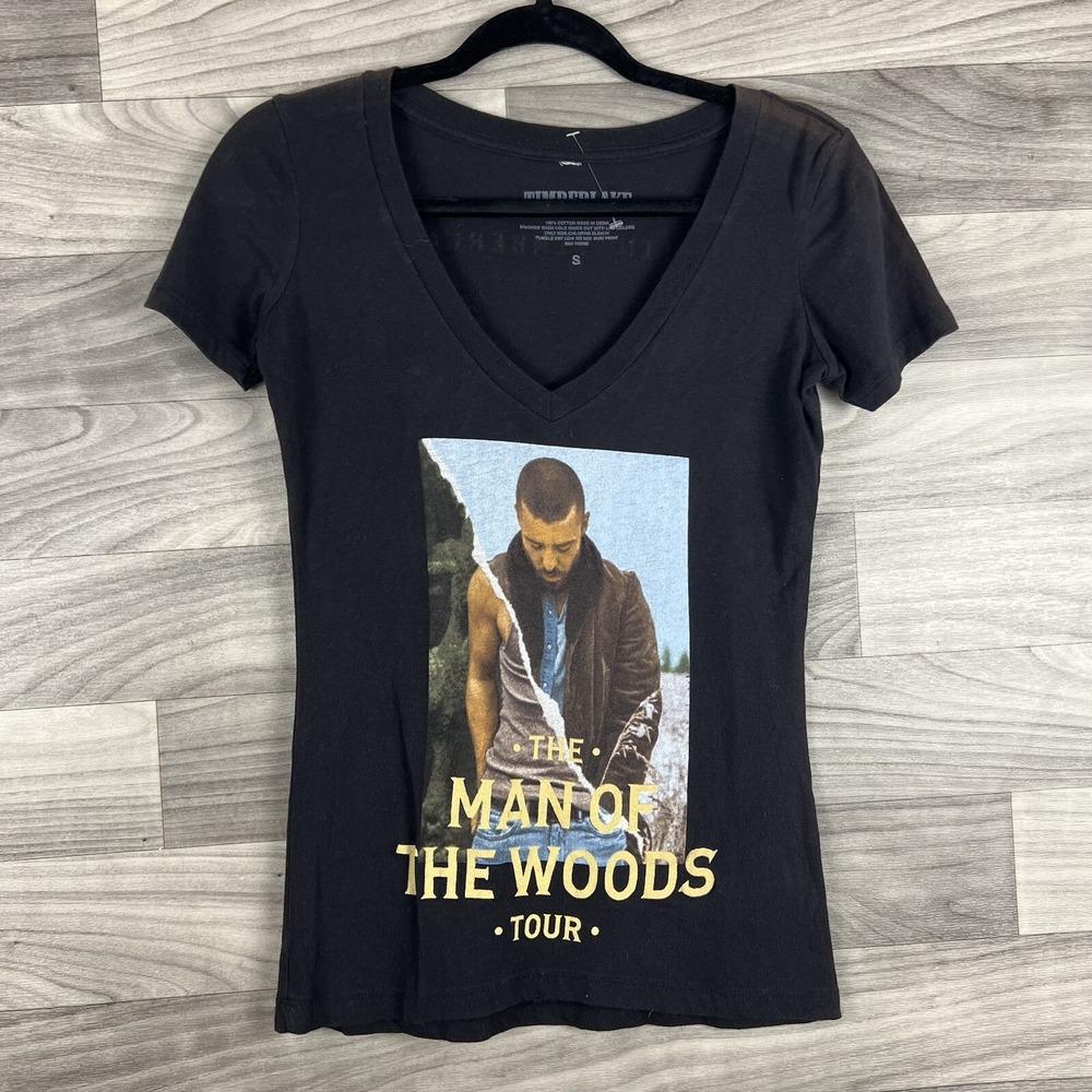 Justin Timberlake Man Of The‎ Woods Tour T-Shirt Womens Small Black 2018 Graphic
